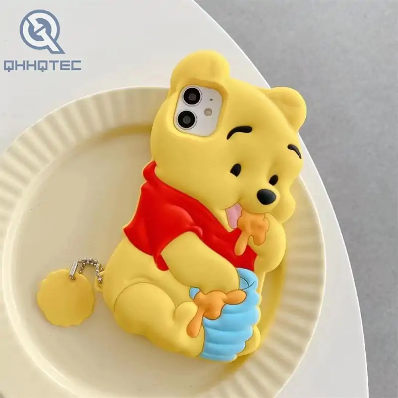 yellow bear silicone phone case