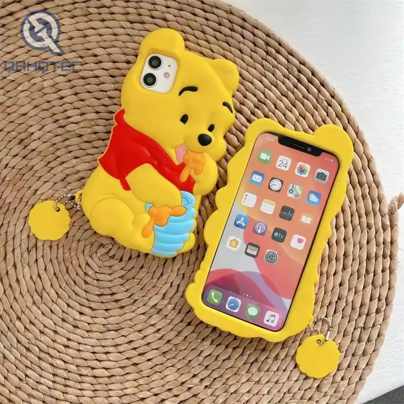 yellow bear silicone phone case