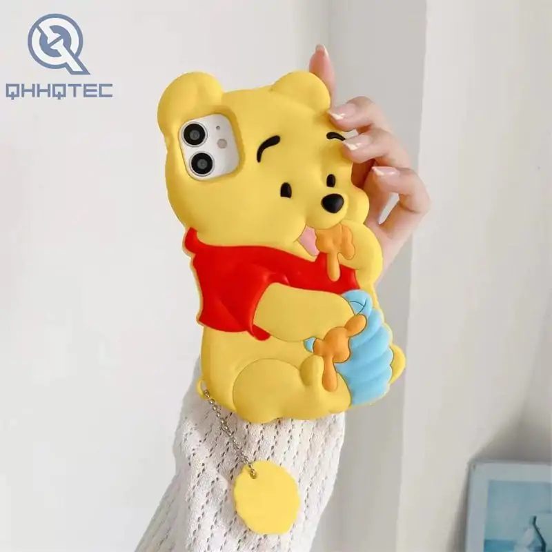 yellow bear silicone phone case