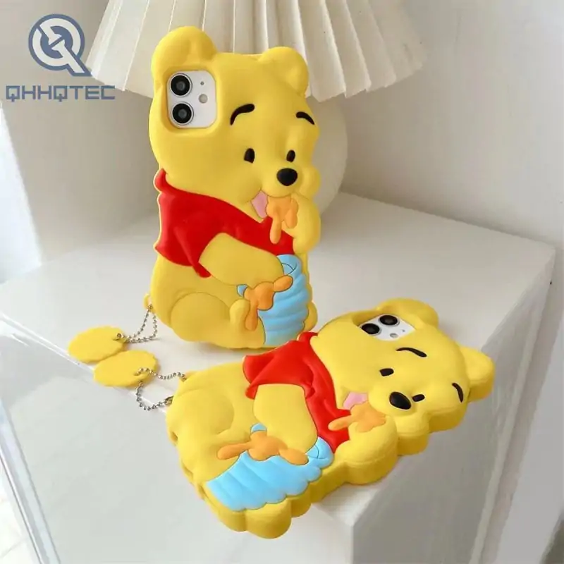 yellow bear silicone phone case