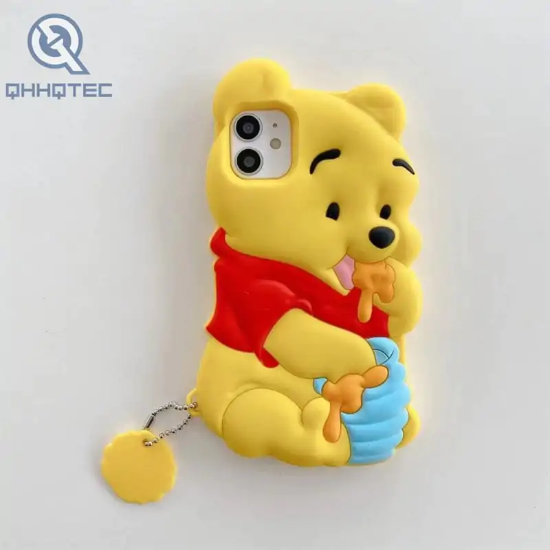yellow bear silicone phone case