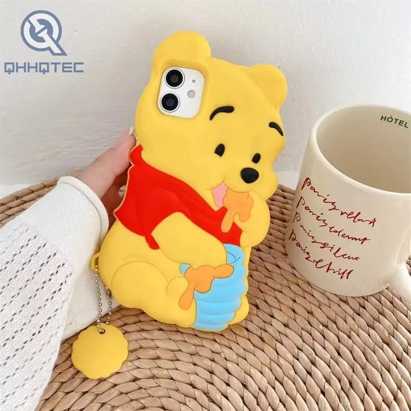 yellow bear silicone phone case