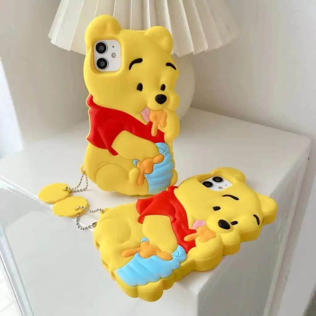 yellow bear silicone phone case