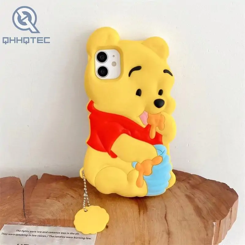 yellow bear silicone phone case