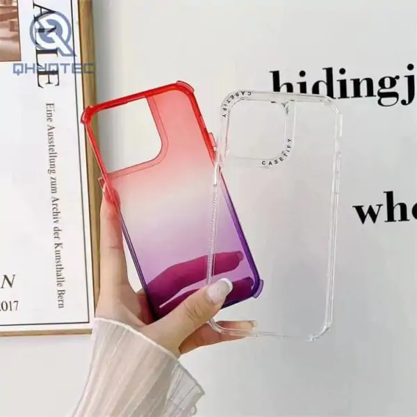 2 in 1 color changing transparent hard case for cell phone