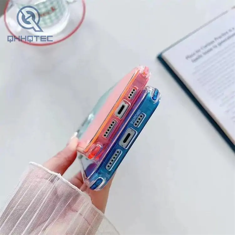 2 in 1 color changing transparent hard case for cell phone