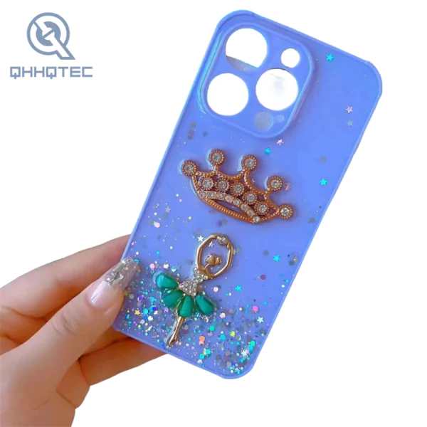 crown accessory dropper process phone case for iphone 15 pro