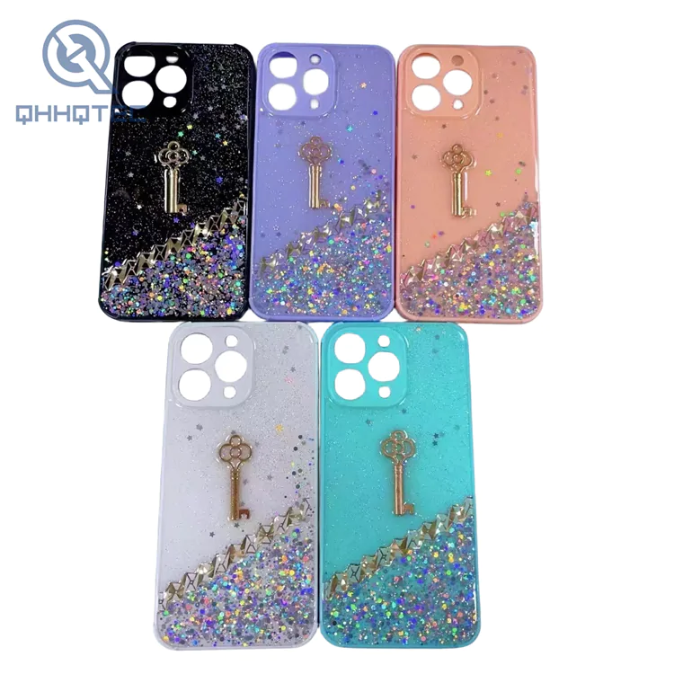 high quality phone case with small gold key accessories for iphone 13 pro