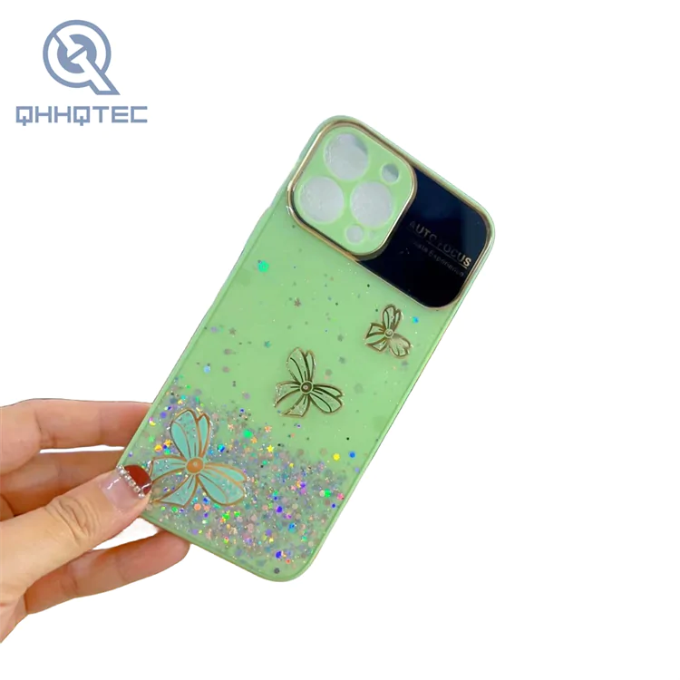 wildflower patterns with three dimensional sequin decoration cell phone case for iphone (复制)