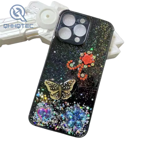 three dimensional flowers dripping shining best phone case for iphone (复制)