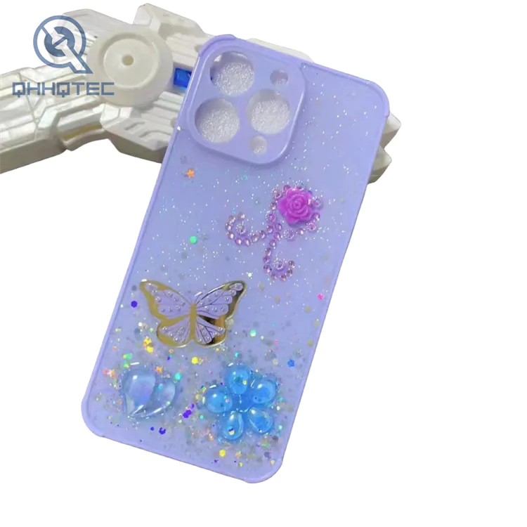 three dimensional flowers dripping shining best phone case for iphone (复制)