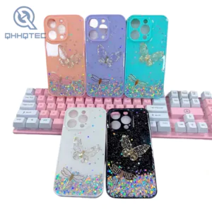 dragonflies butterfly sparkle diamonds epoxy case for iphone