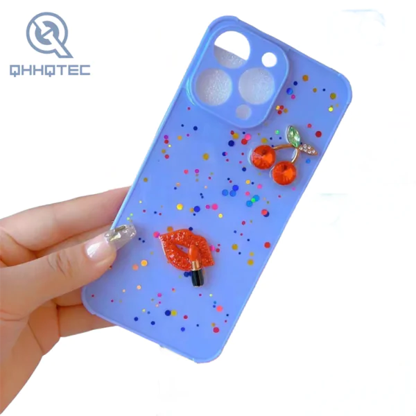 dreamy crystal heart 3d pattern with decoration for iphone trendy phone cases (复制)