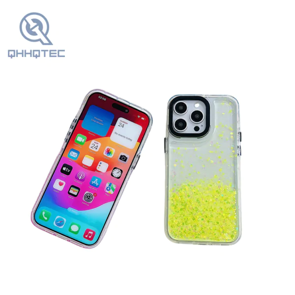 colorful transparent drop glue process phone case for iphone 13 pro max