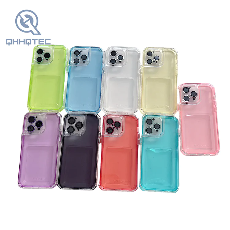 2 in 1 color transparent magnetic strap lens film phone case for iphone 14 pro