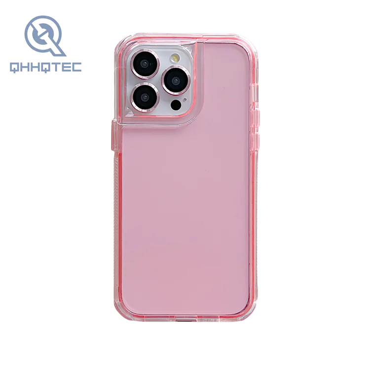 2 in 1 color transparent magnetic strap lens film phone case for iphone 14 pro