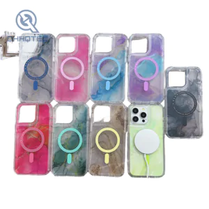 four corner anti drop magnetic phone case for iphone 15 pro