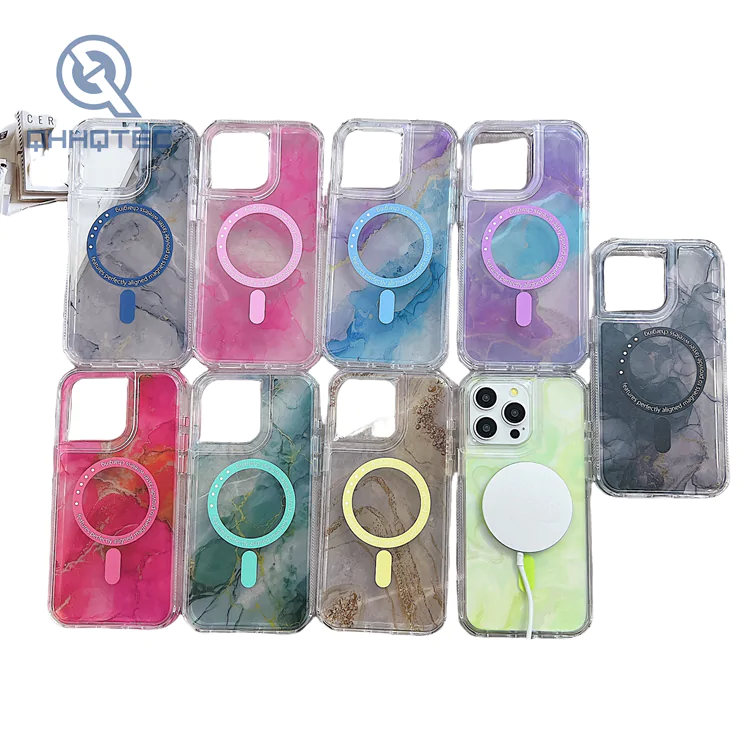 four corner anti drop magnetic phone case for iphone 15 pro