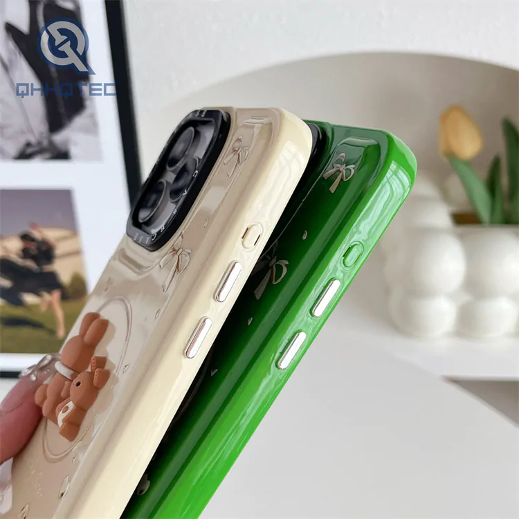 hot sale ins style 3d rabbit pattern 2 in 1 colorful phone case for iphone 15 pro max