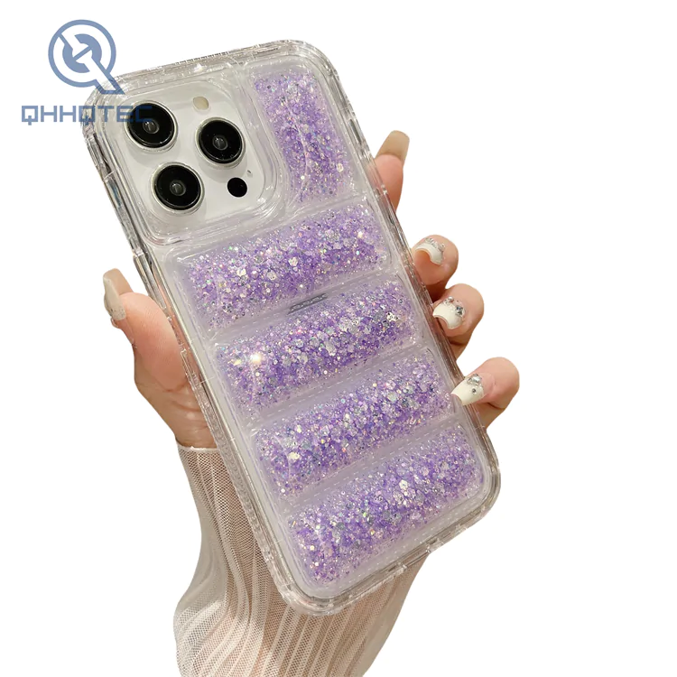 color blocking 3 in 1 dripping sequin case for iphone 15 series 15 plus 15 pro max (复制)