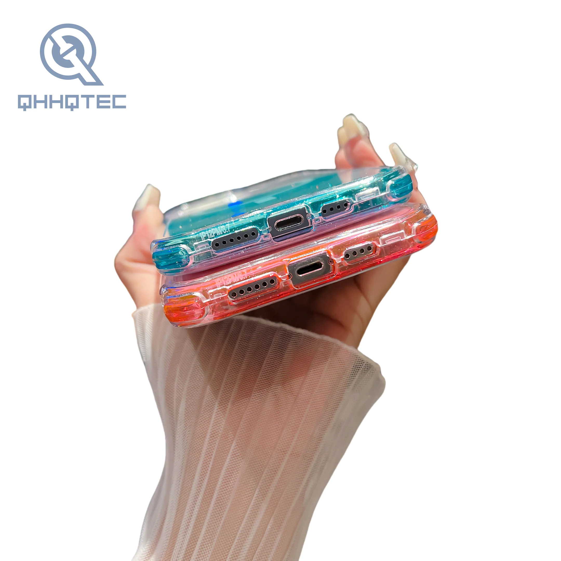 magnetic wirelss charging gradient sequin color 3 in 1 phone cases for iphone 15 pro max