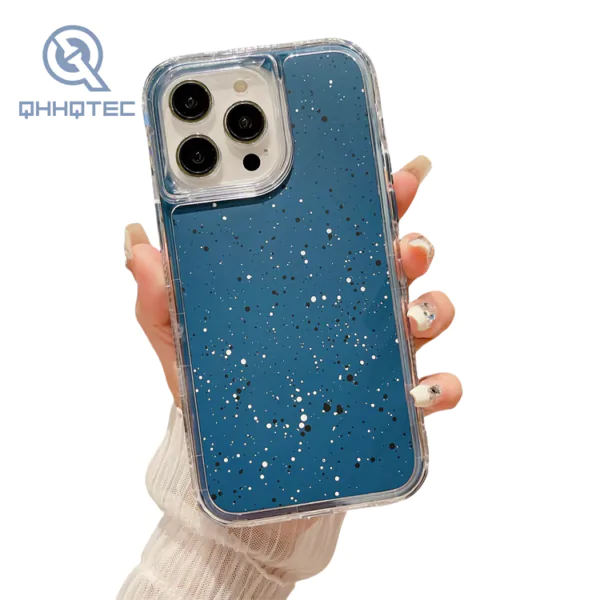 3 in 1 shockproof gradient colors down filled garment phone case for iphone 15 pro max customizable logo (复制)