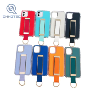 three in one leather material with stand phone case for iphone 14 pro