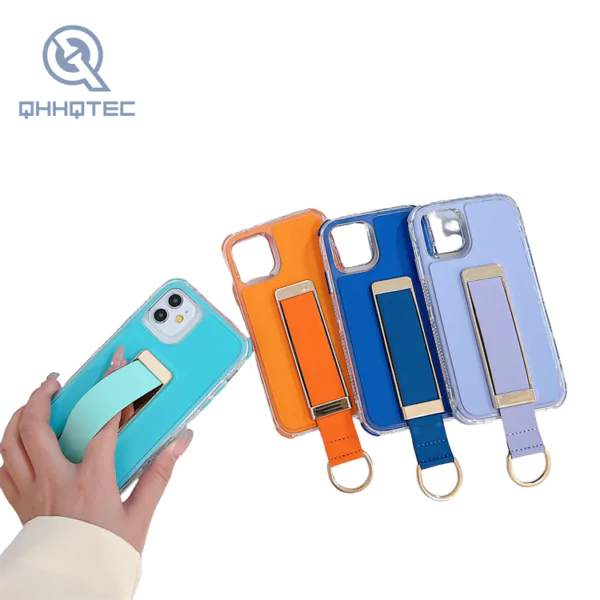 three in one leather material with stand phone case for iphone 14 pro