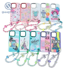 popular glitter with bracelet phone cases for iphone 14 pro max