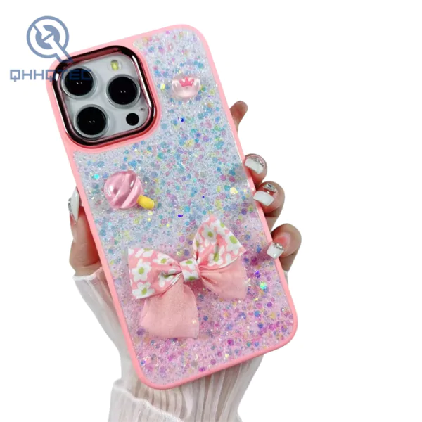 bling glitter with butterfly lovely decoration phone cases for iphone