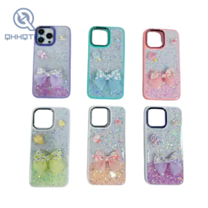 bling glitter with butterfly lovely decoration phone cases for iphone