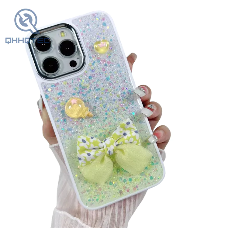 bling glitter with butterfly lovely decoration phone cases for iphone