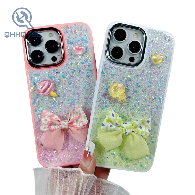 bling glitter with butterfly lovely decoration phone cases for iphone