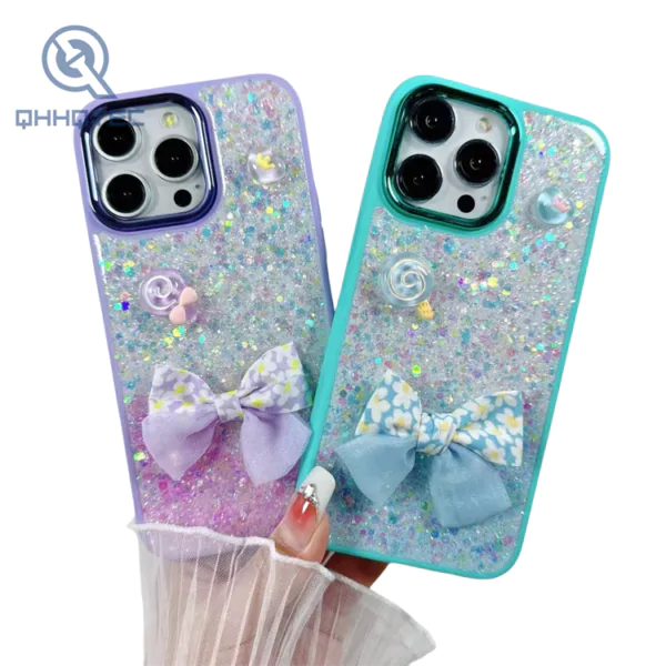 bling glitter with butterfly lovely decoration phone cases for iphone