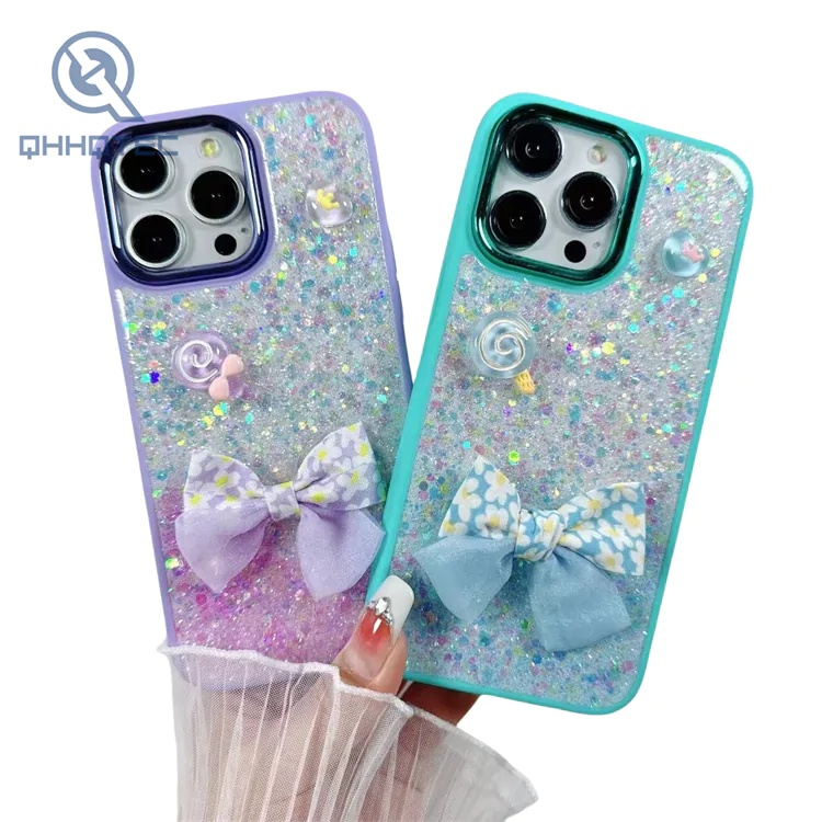 bling glitter with butterfly lovely decoration phone cases for iphone