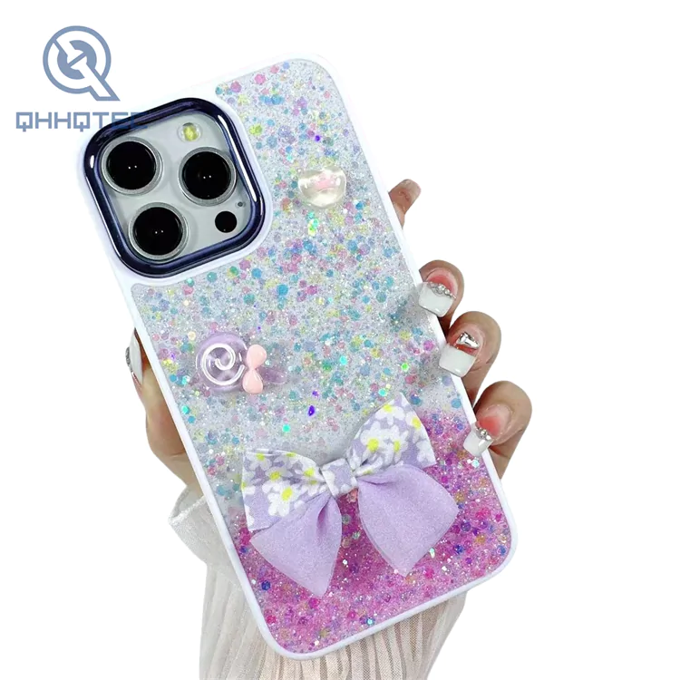 bling glitter with butterfly lovely decoration phone cases for iphone