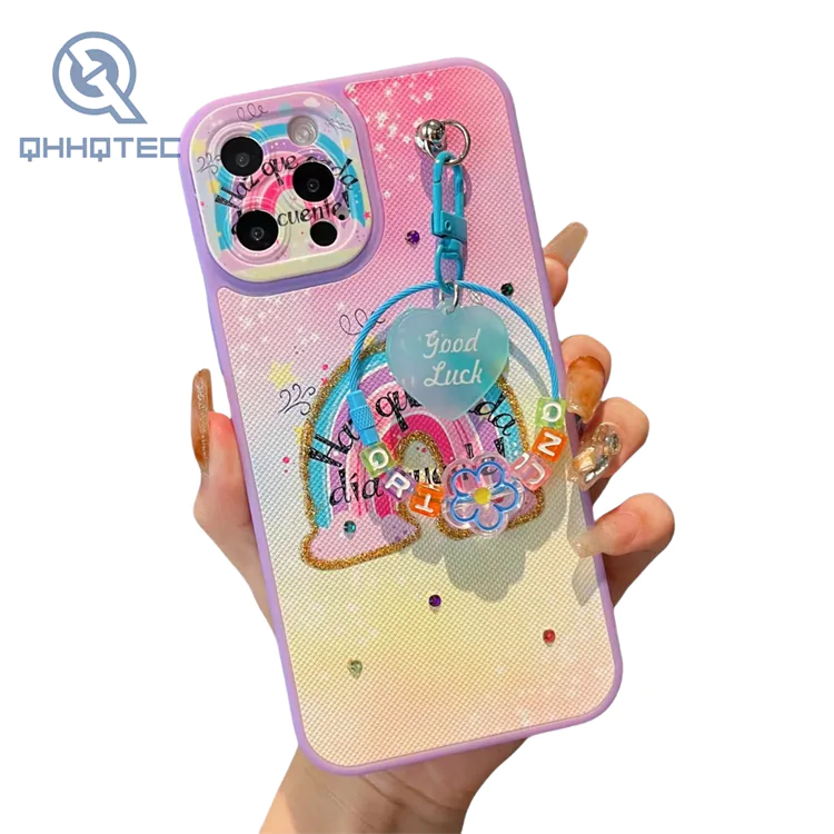 camera lens protection with pendant customized phone cases for iphone