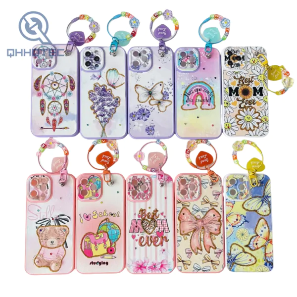 camera lens protection with pendant customized phone cases for iphone