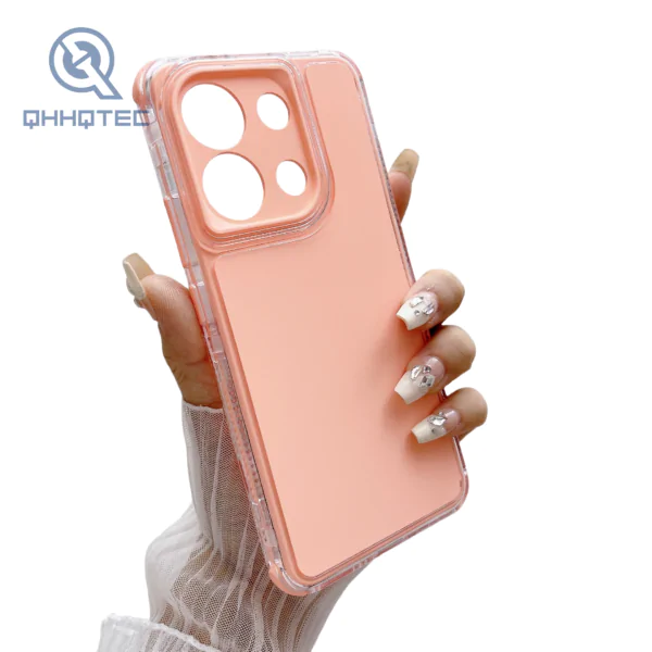 three in one transparent border shock absorbing phone case for iphon15