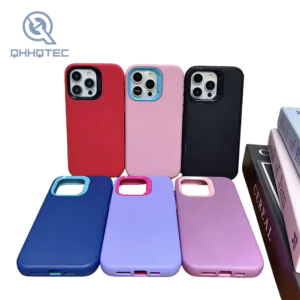 3 in 1 solid color phone cases for iphone 14 pro max