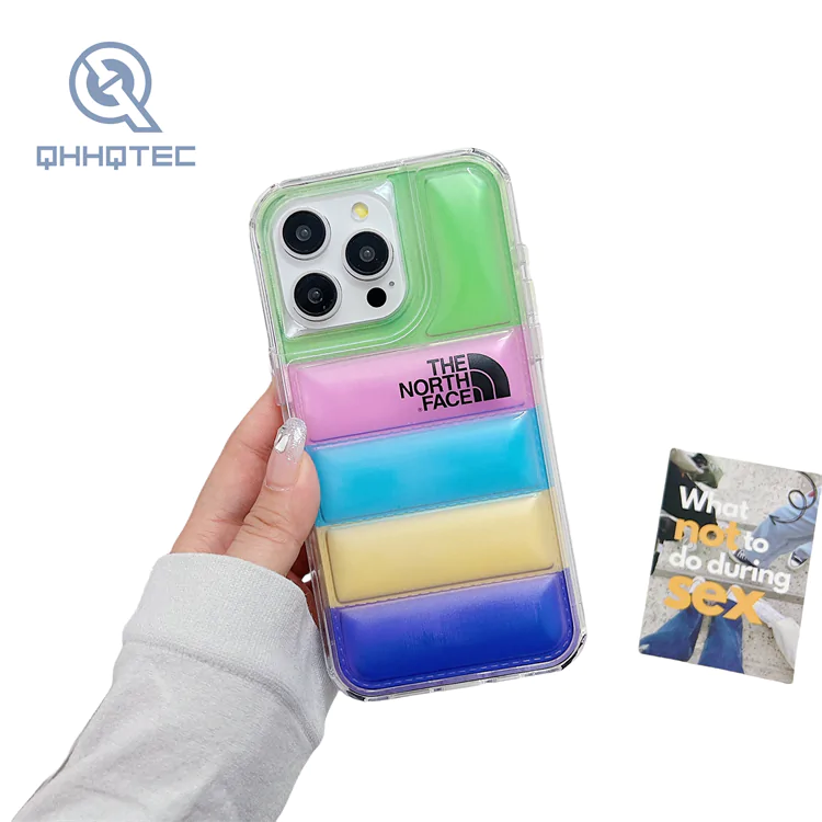 2 in 1 colorful down filled garment case for iphone 15 pro max customizable logo