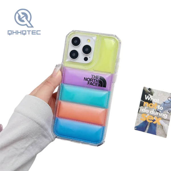 2 in 1 colorful down filled garment case for iphone 15 pro max customizable logo (复制)