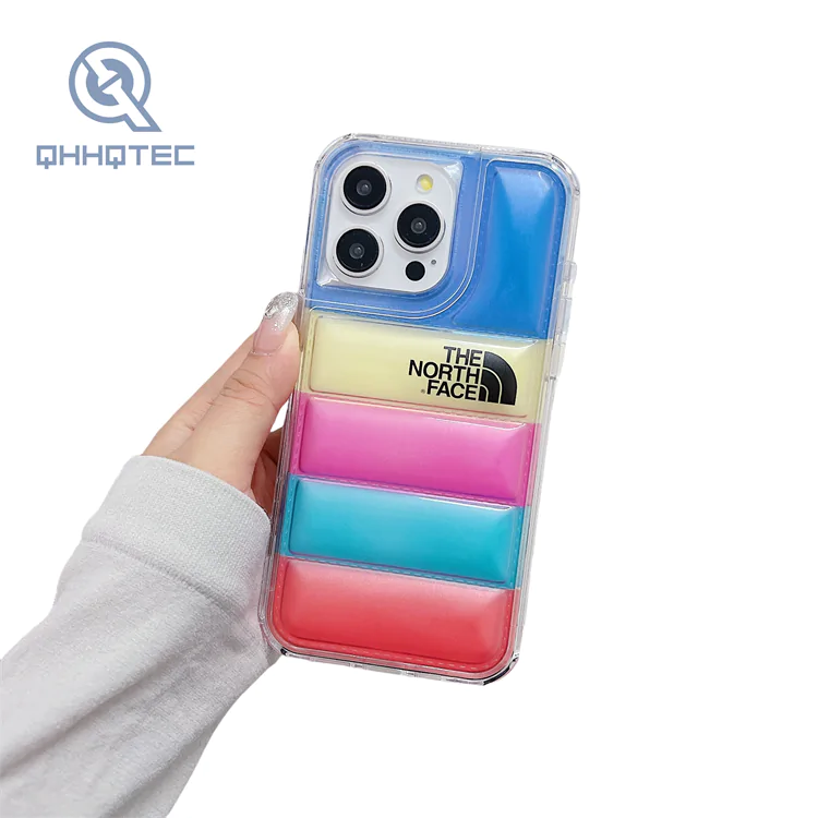 2 in 1 colorful down filled garment case for iphone 15 pro max customizable logo (复制)
