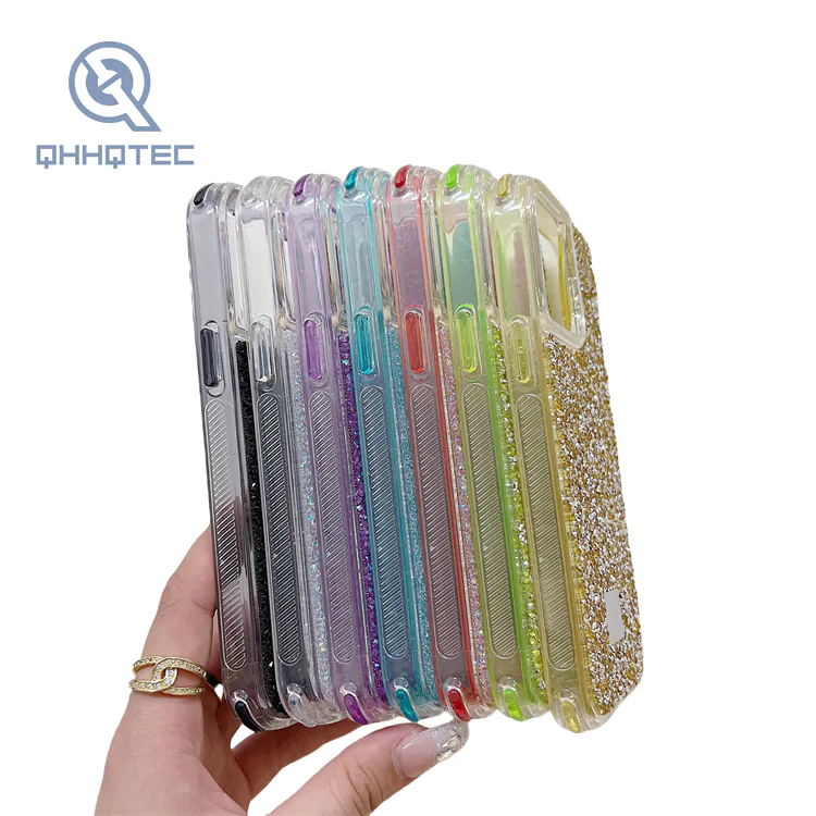 2 in 1 glitter phone cases for iphone 14 pro max