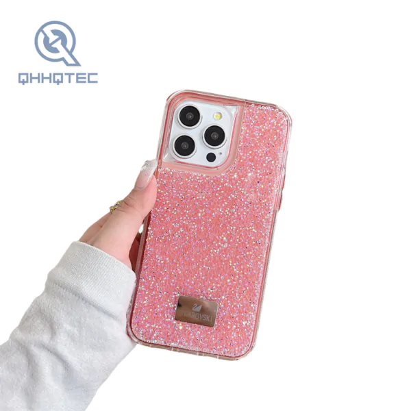 2 in 1 glitter phone cases for iphone 14 pro max