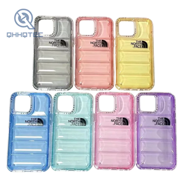 colorful down jacket transparent 3 in 1 phone cases for iphone