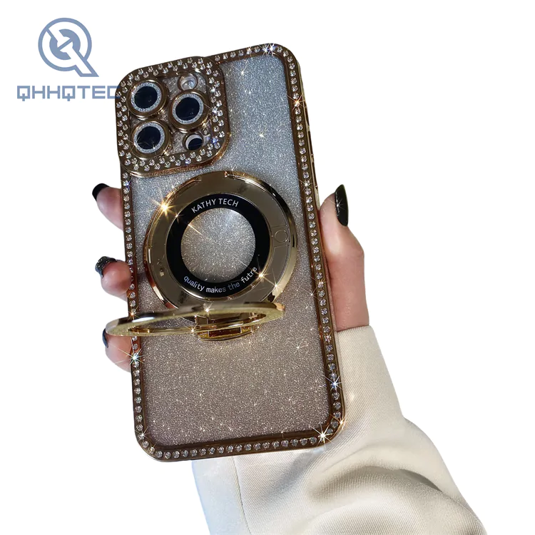 6d shining glitter with magsafe phone cases for iphone