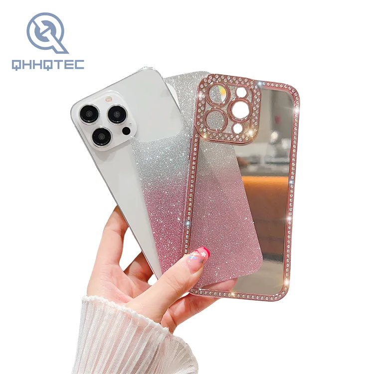 6d shining glitter diamond phone cases for iphone 15 pro