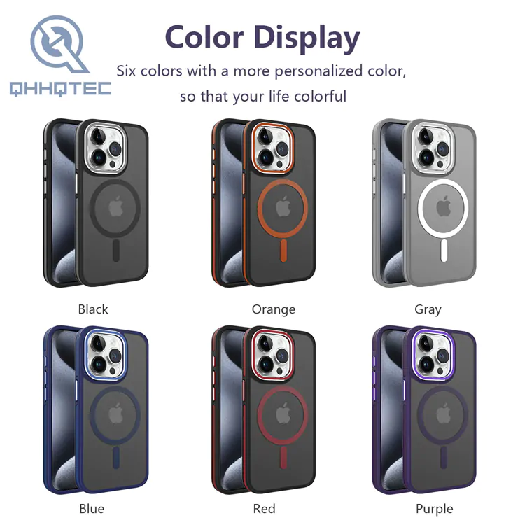 all black magnetic phone case for iphone 15 pro