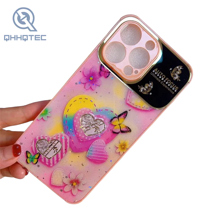 large window rainbow glitter coloful phone cases for iphone